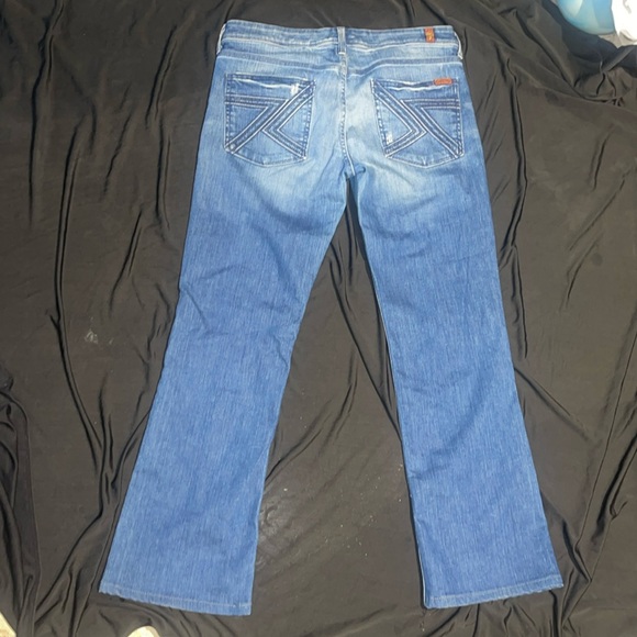 Euc 7 Seven For All Mankind Low Rise Straight Leg Denim Jeans 30 31 - Picture 3 of 9